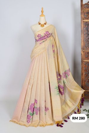 Elegant Look Soft Muga Silk With Floral Weaving Saree