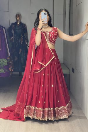 Amazing Heavy Georgette  Embroidery Thread and sequence Work Lehenga Choli