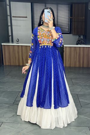 Navratri Special Rayon Cotton With  Kachchi Work Kurti And Lehenga