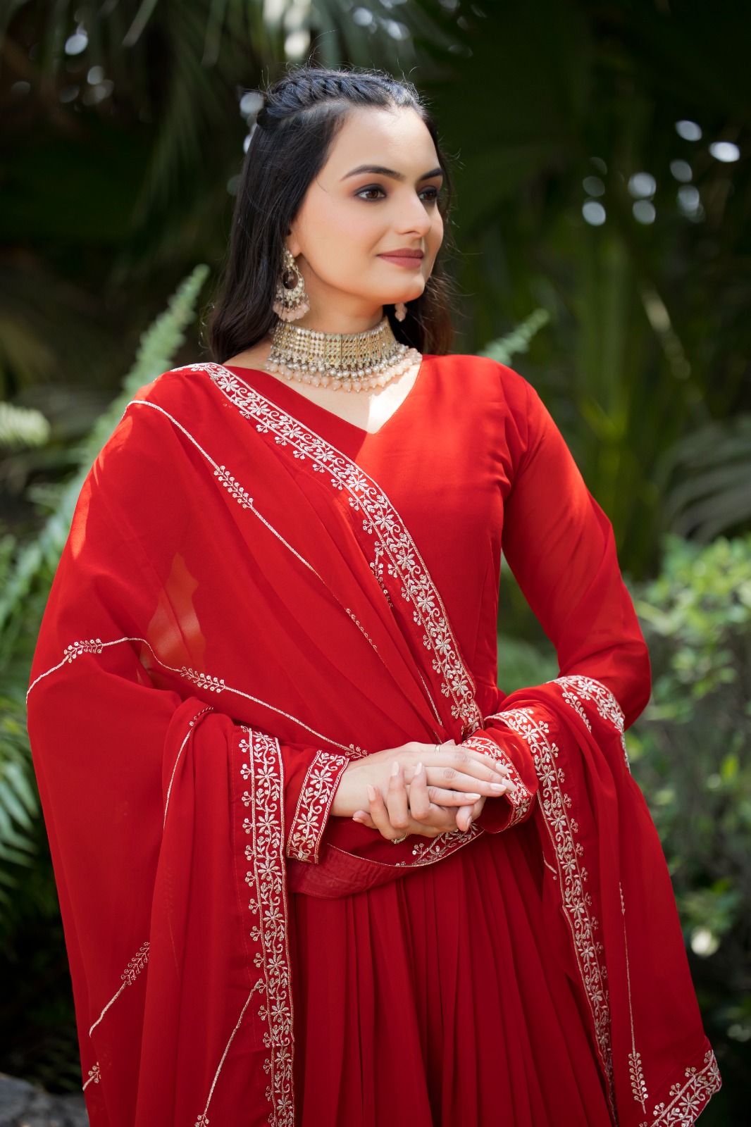 Ethnic Faux Blooming With Multi-Sequins Embroidered Work Kurti Dupatta - Image 4