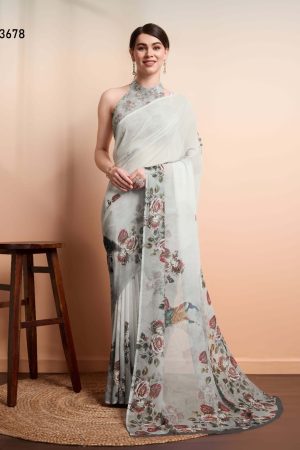 Attractive Georgette With Print Saree