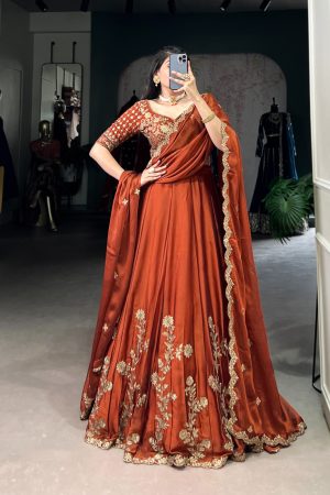 Fashionable Rangoli Silk Sequins and Thread Embroidery Work Lehenga Choli