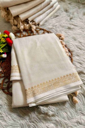 Ethnic Kasavu With Zari Board Saree