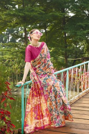 Bollywood Design Tussar Silk With Kalamkari Print Saree