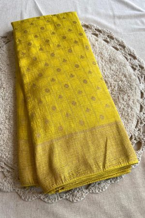 Banarasi Khadi Zari Crushed Silk With Zari Wooven Saree