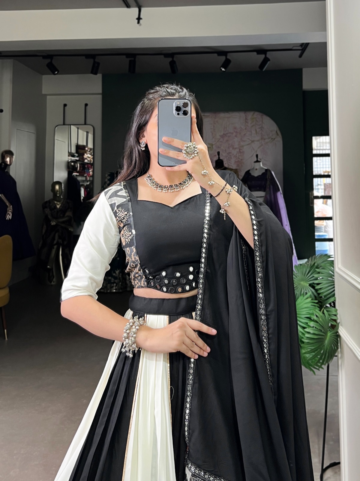 Navratri Pure Rayon With Printed And Mirror Work Lehenga Choli - Image 8