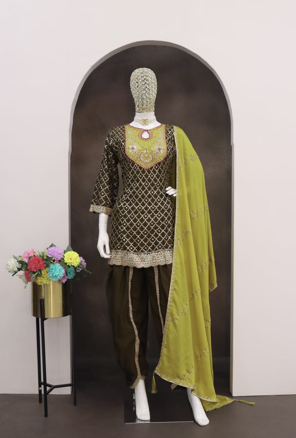 High Quality Chinon With Embroidery Salwar Suit - Image 9