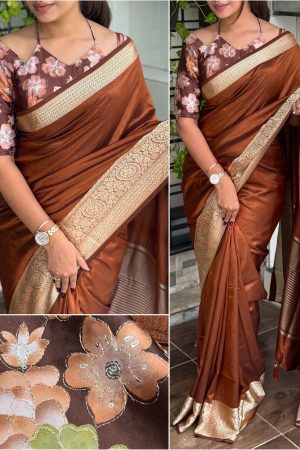 Bollywood Design Cotton Silk With Zari Jacquard Border Saree