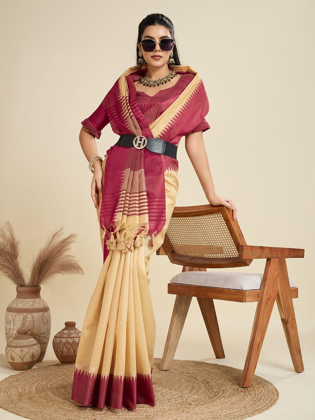 High On Demand Khadi Raw Silk With Weaving Silk Saree