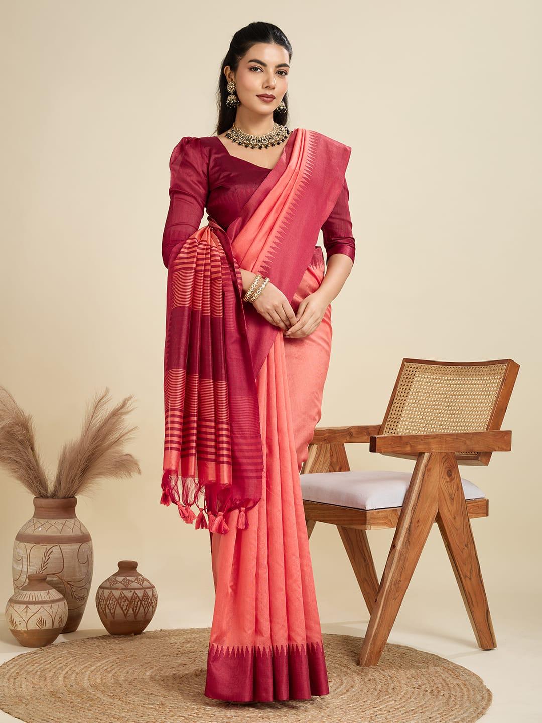 High On Demand Khadi Raw Silk With Weaving Silk Saree - Image 5