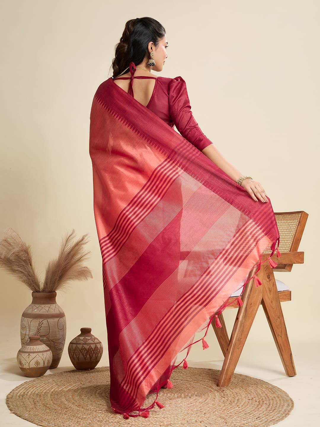 High On Demand Khadi Raw Silk With Weaving Silk Saree - Image 8