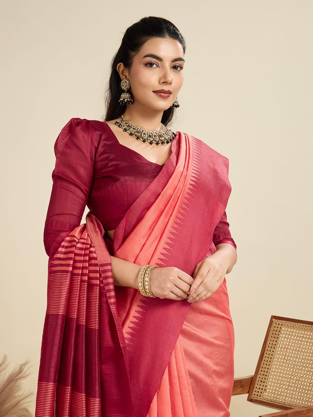 High On Demand Khadi Raw Silk With Weaving Silk Saree - Image 9