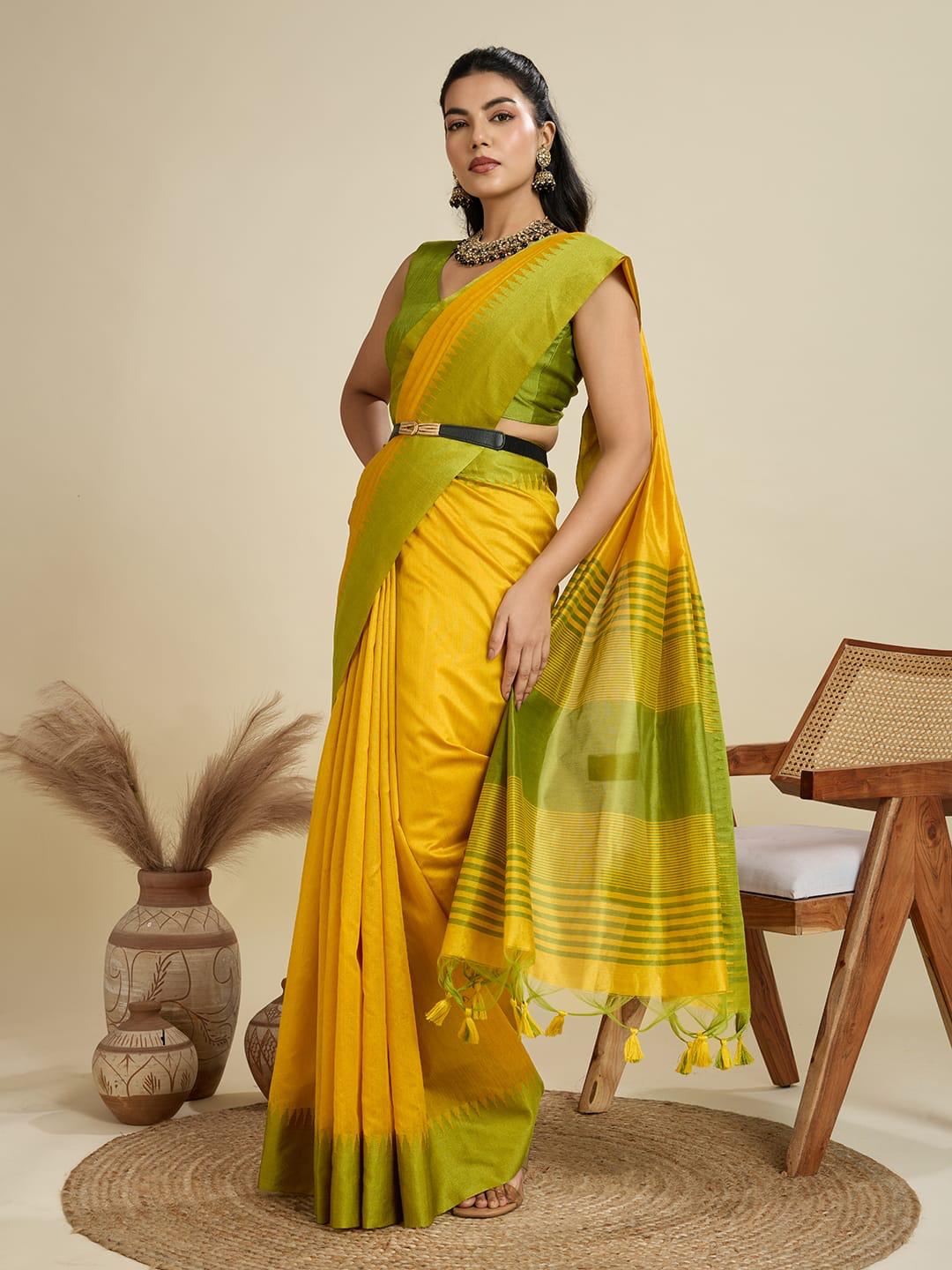 High On Demand Khadi Raw Silk With Weaving Silk Saree - Image 20