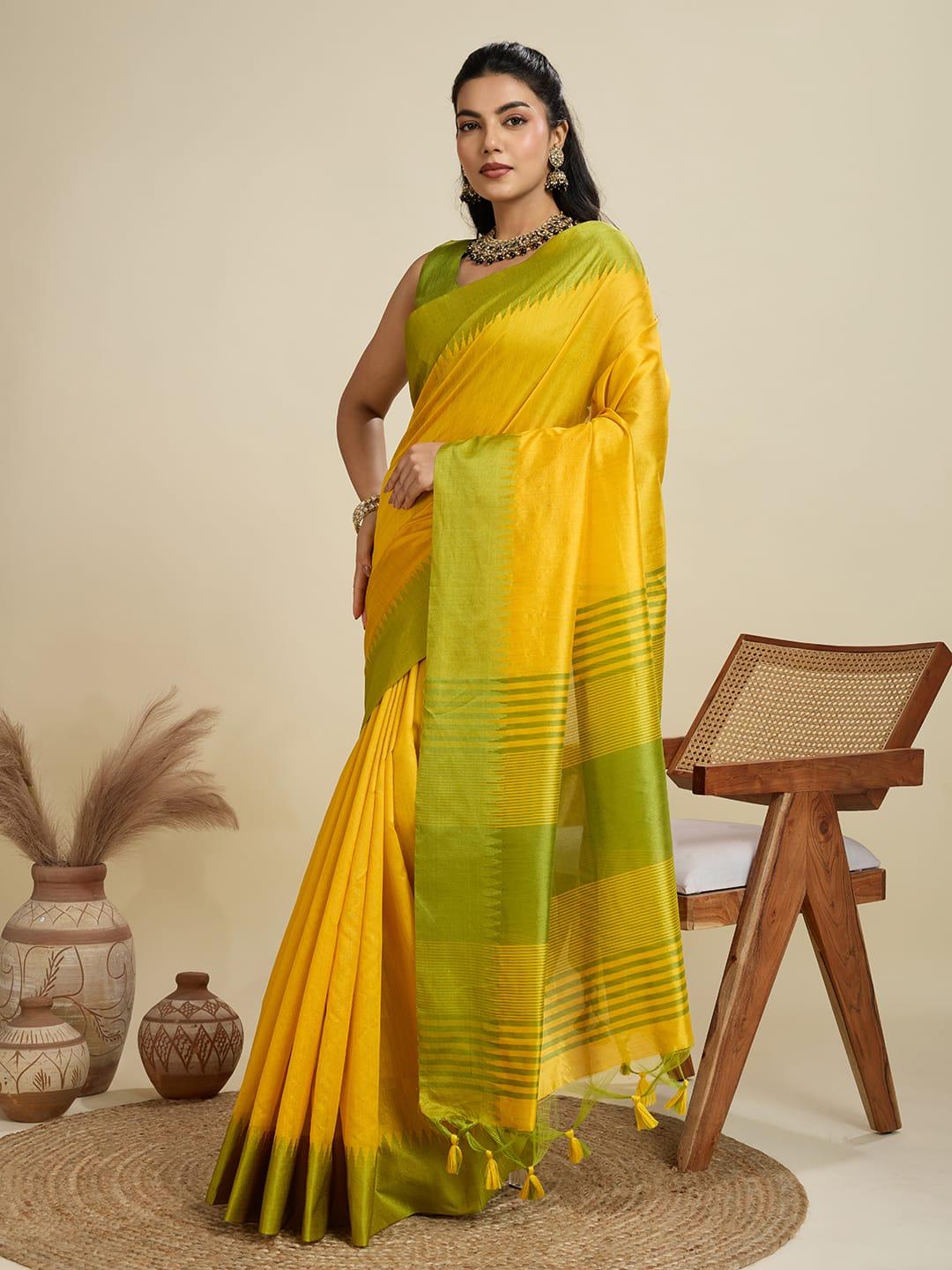 High On Demand Khadi Raw Silk With Weaving Silk Saree - Image 22