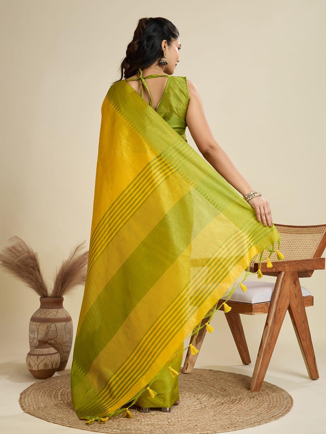High On Demand Khadi Raw Silk With Weaving Silk Saree - Image 24