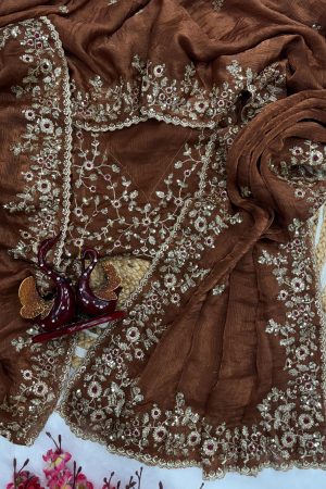 Amazing Color Frendy Chiffon With Sequins Embroidery Saree