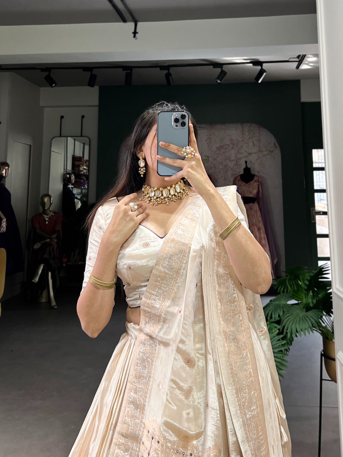 Wedding Wear Shimmer With Mirror And Beads Work Lehenga Choli - Image 12