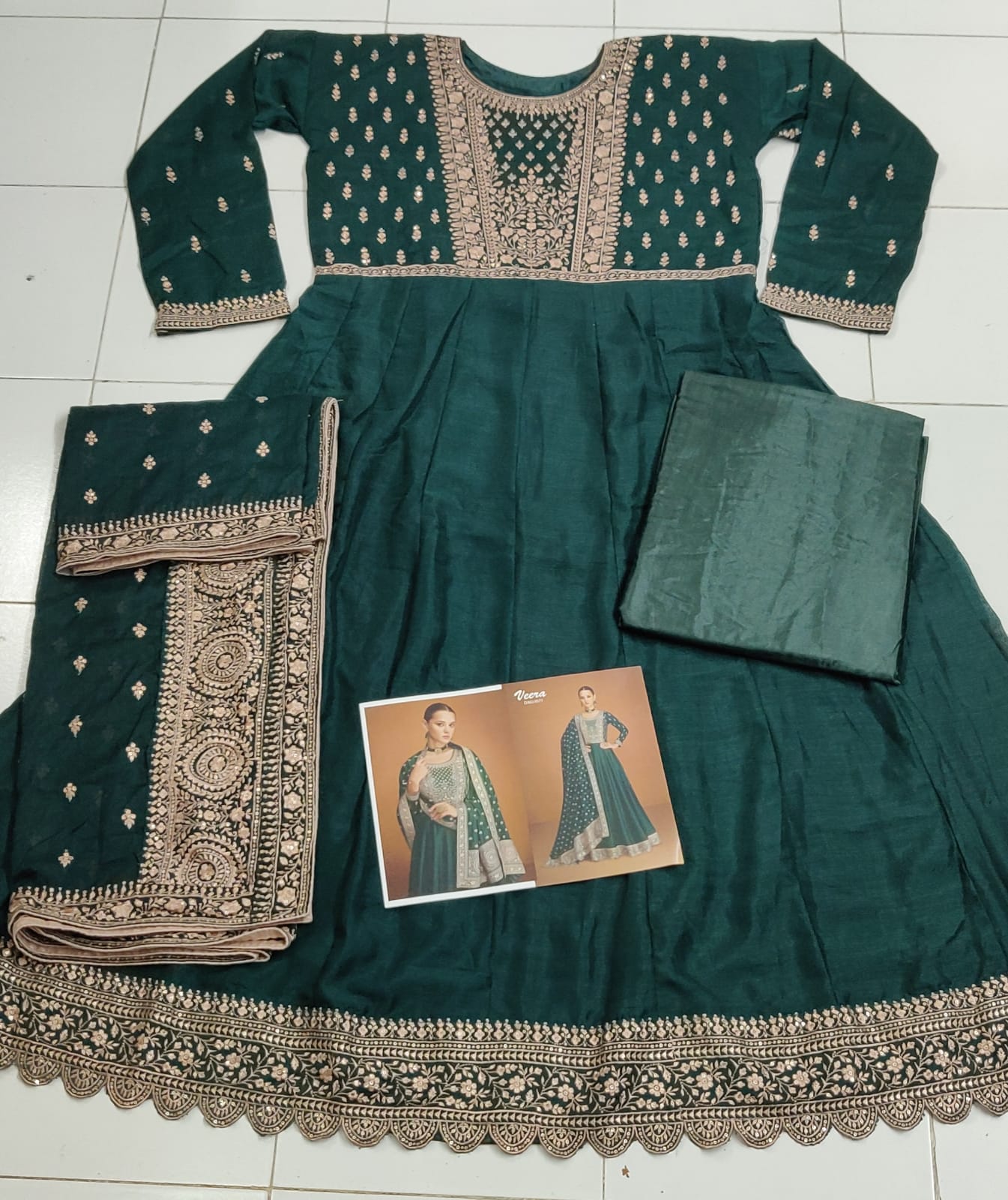 Heavy Premium Silk With Embroidery Sequence Work Salwar Suit - Image 13