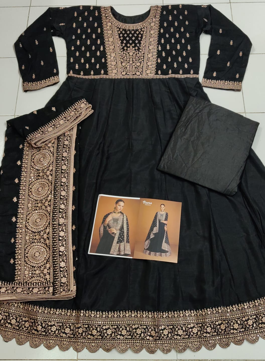 Heavy Premium Silk With Embroidery Sequence Work Salwar Suit - Image 14