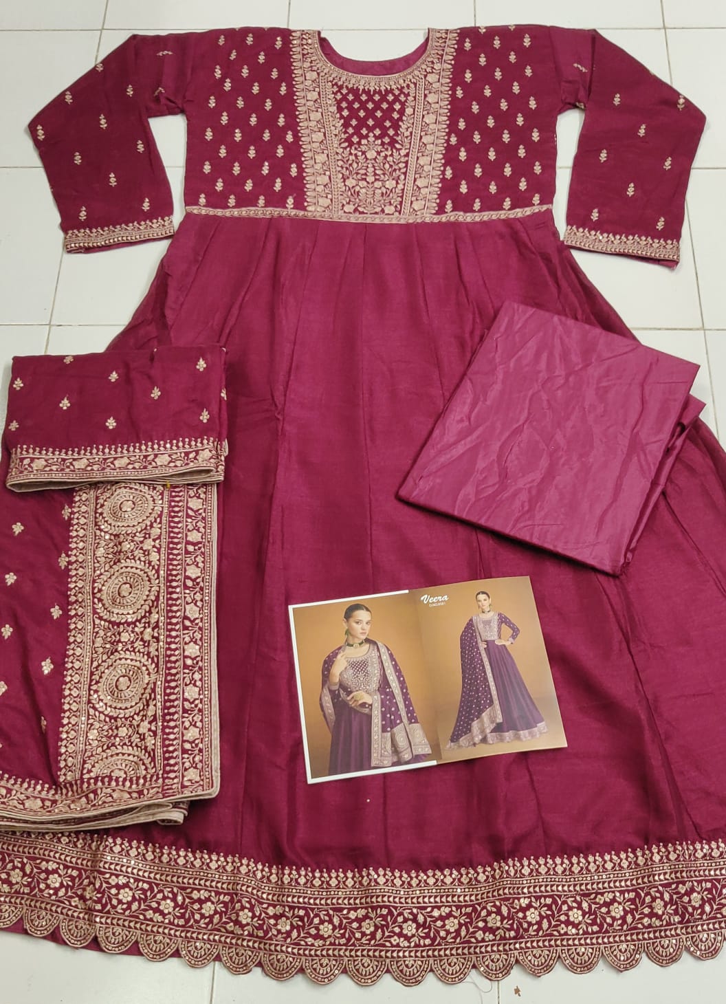Heavy Premium Silk With Embroidery Sequence Work Salwar Suit - Image 15