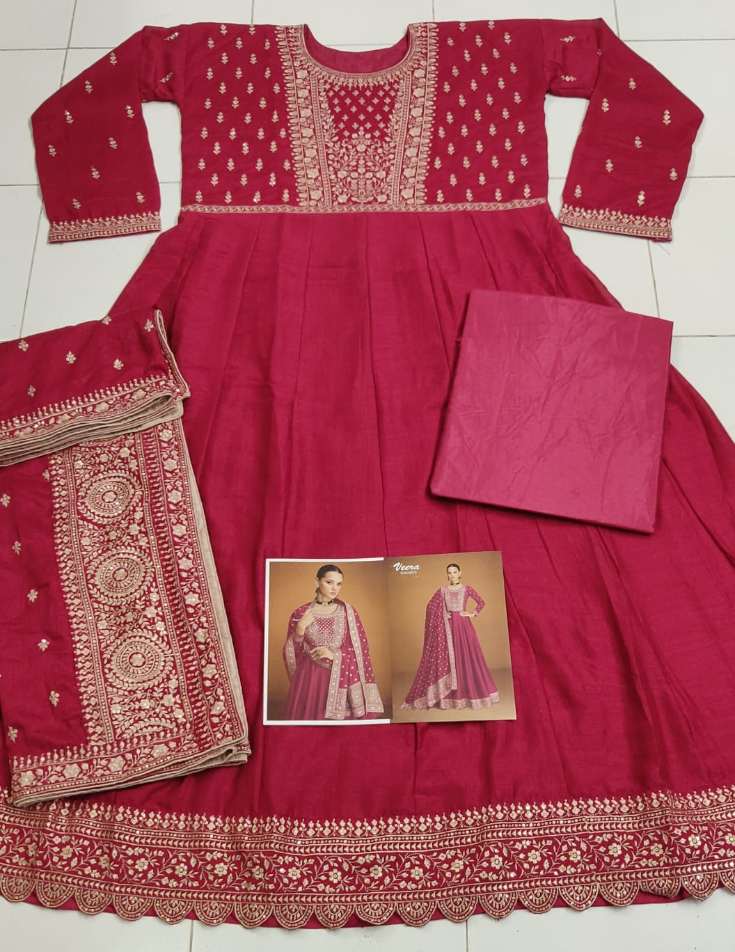 Heavy Premium Silk With Embroidery Sequence Work Salwar Suit - Image 16