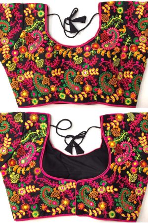 Designer Heavy Silk With Thread And Foli Work Blouse