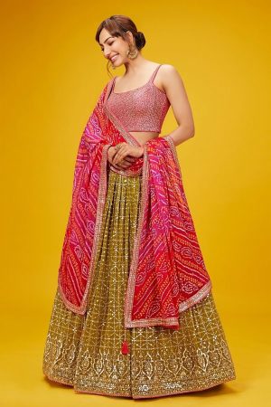 Fashionable Georgette With Sequins Work Lehenga Choli