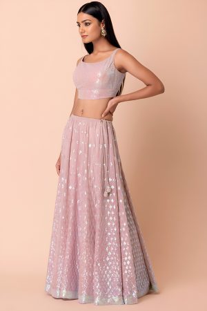 Fashionable Heavy Georgette With Sequins And Embroidery Lehenga Choli