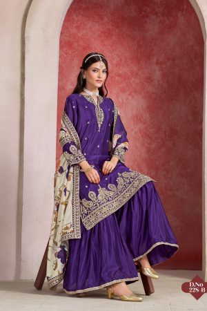 Amazing Color Chinon Silk With Embroidery Salwar Suit