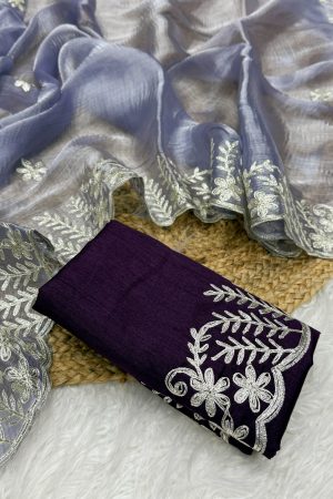 Bollywood Design Jimichu Burburry With Gota Patti Ribbon Work Saree