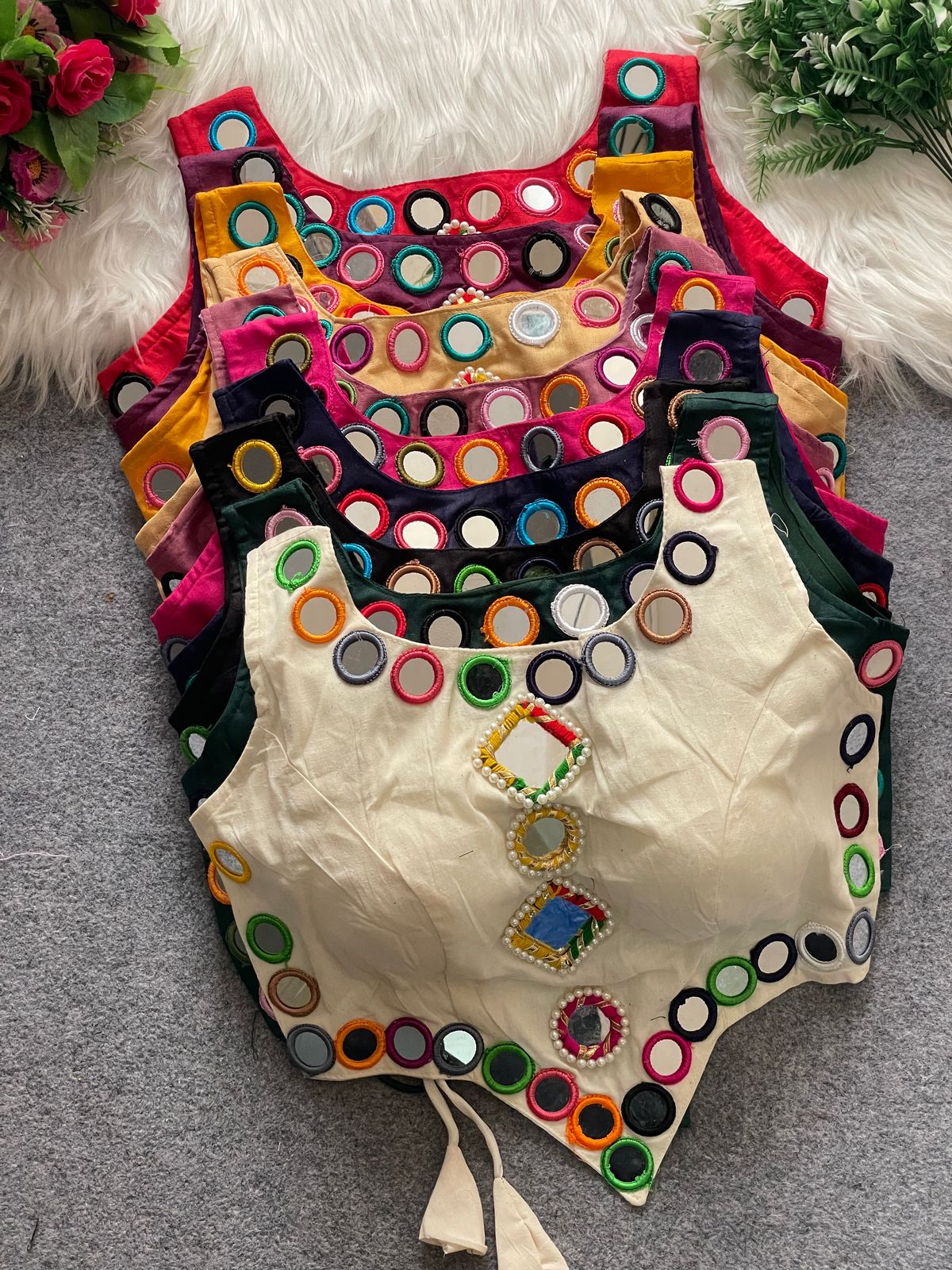 Amazing Color Pure Rayon With Mirror Work Blouse - Image 3