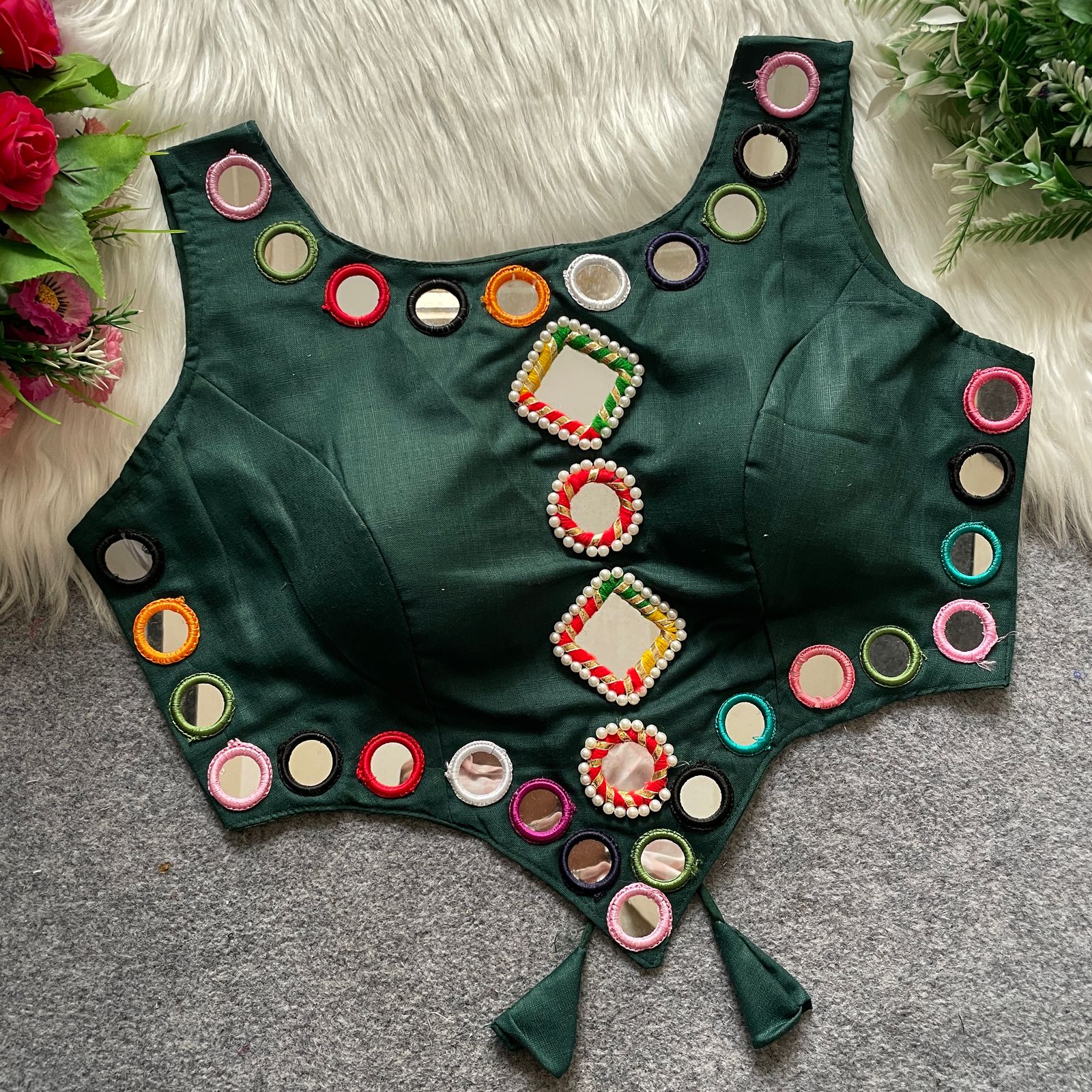 Amazing Color Pure Rayon With Mirror Work Blouse - Image 4