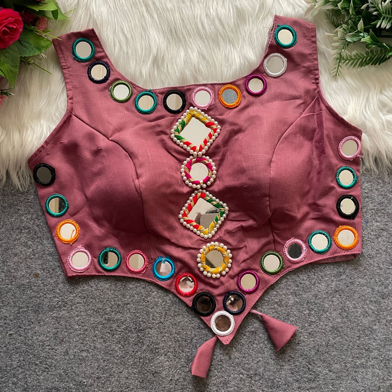 Amazing Color Pure Rayon With Mirror Work Blouse - Image 7