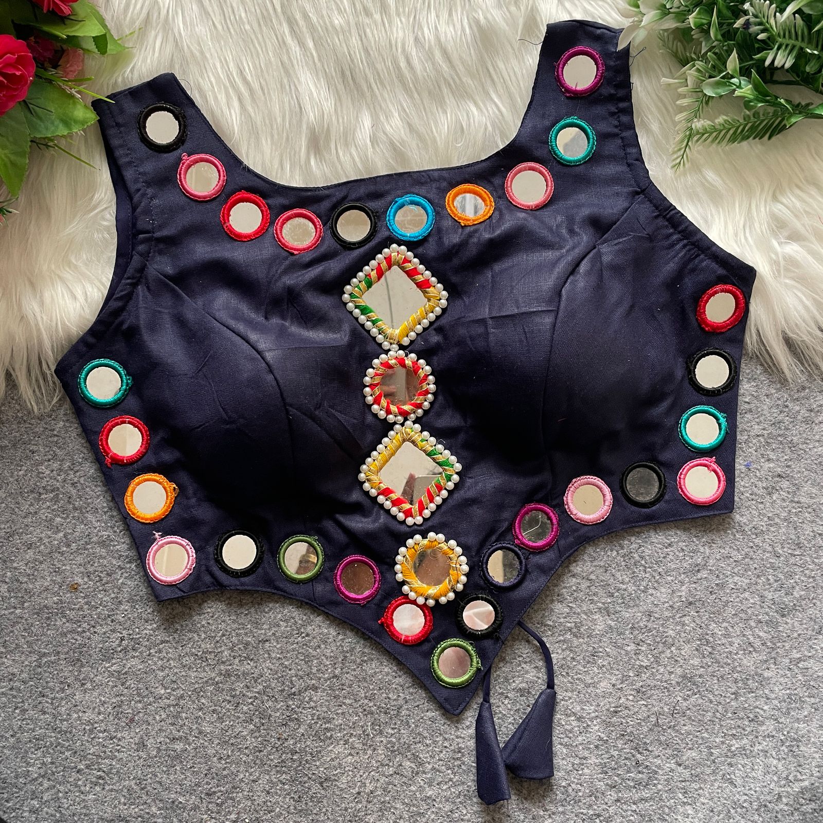 Amazing Color Pure Rayon With Mirror Work Blouse - Image 10