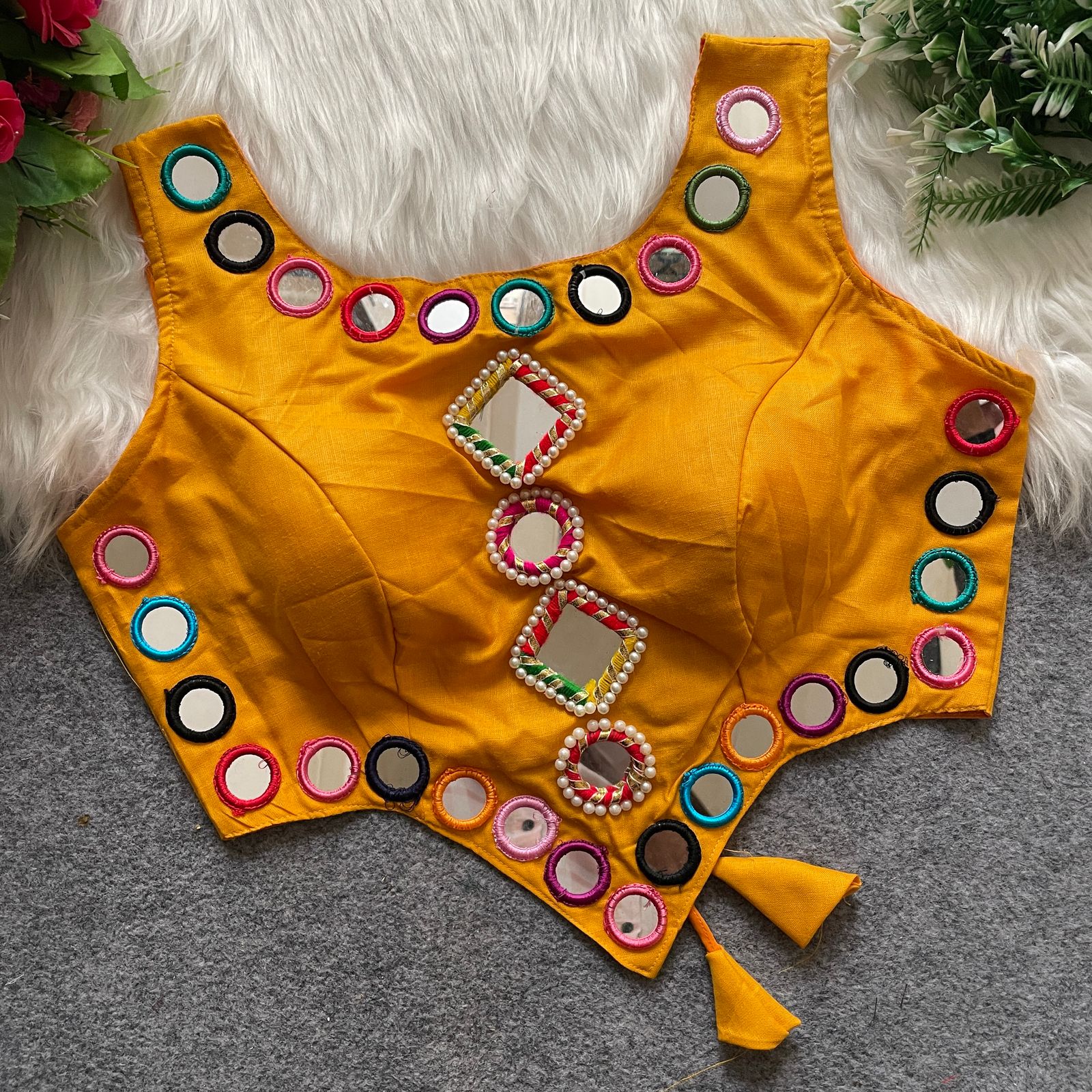 Amazing Color Pure Rayon With Mirror Work Blouse - Image 13