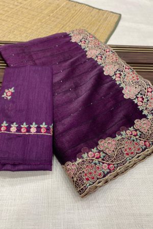 Indian Traditional Jimichu Chiffon With Sequins Work Saree