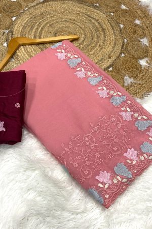 Amazing Color Crush With Resham Embroidery Saree