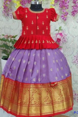 Fashionable Jacquard With Embroidered Kids Lehenga Choli