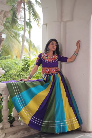 Navratri Collection Roman With Gota Patti And Gamthi Embroidery Lehenga Choli