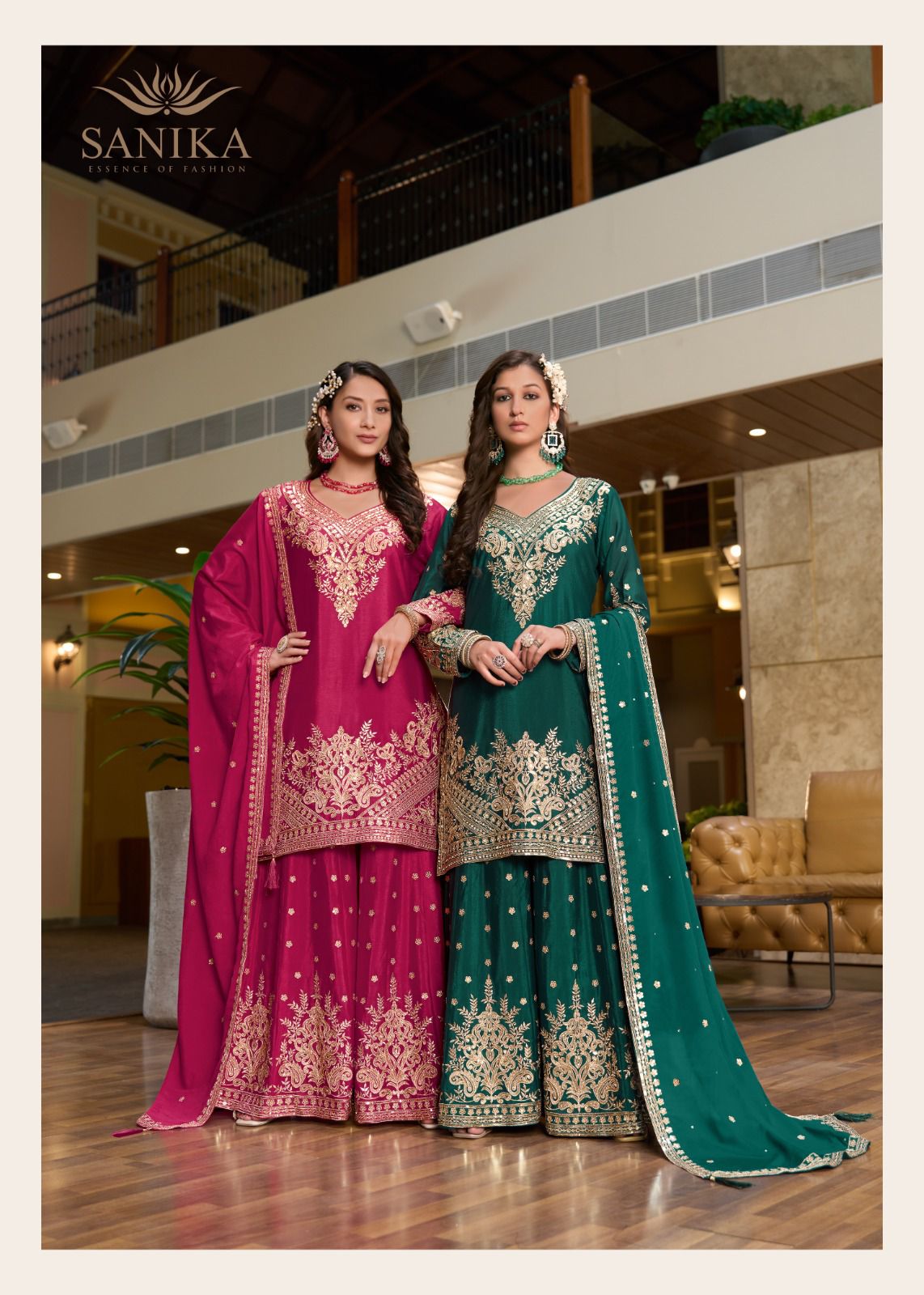 Wedding Wear Chinon Silk With Embroidery Salwar Suit - Image 8