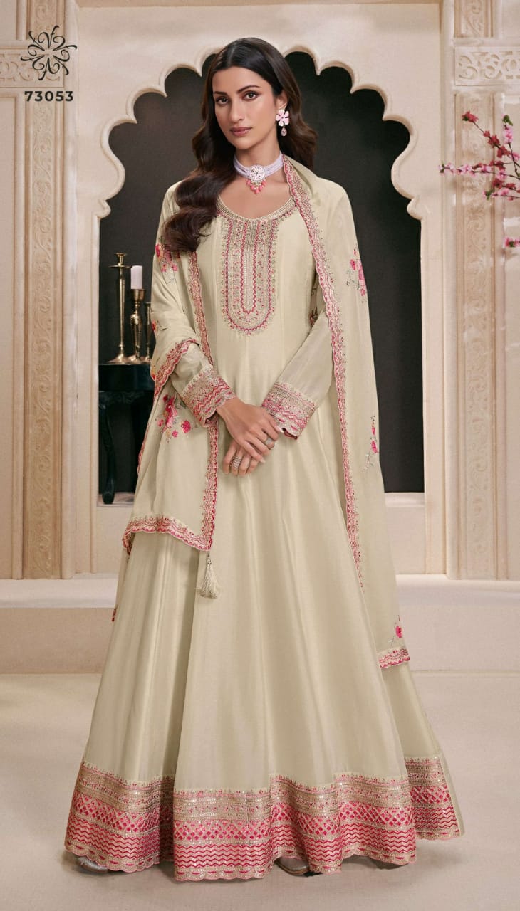 Hot Selling Moonga Silk With Zari Embroidery Salwar Suit