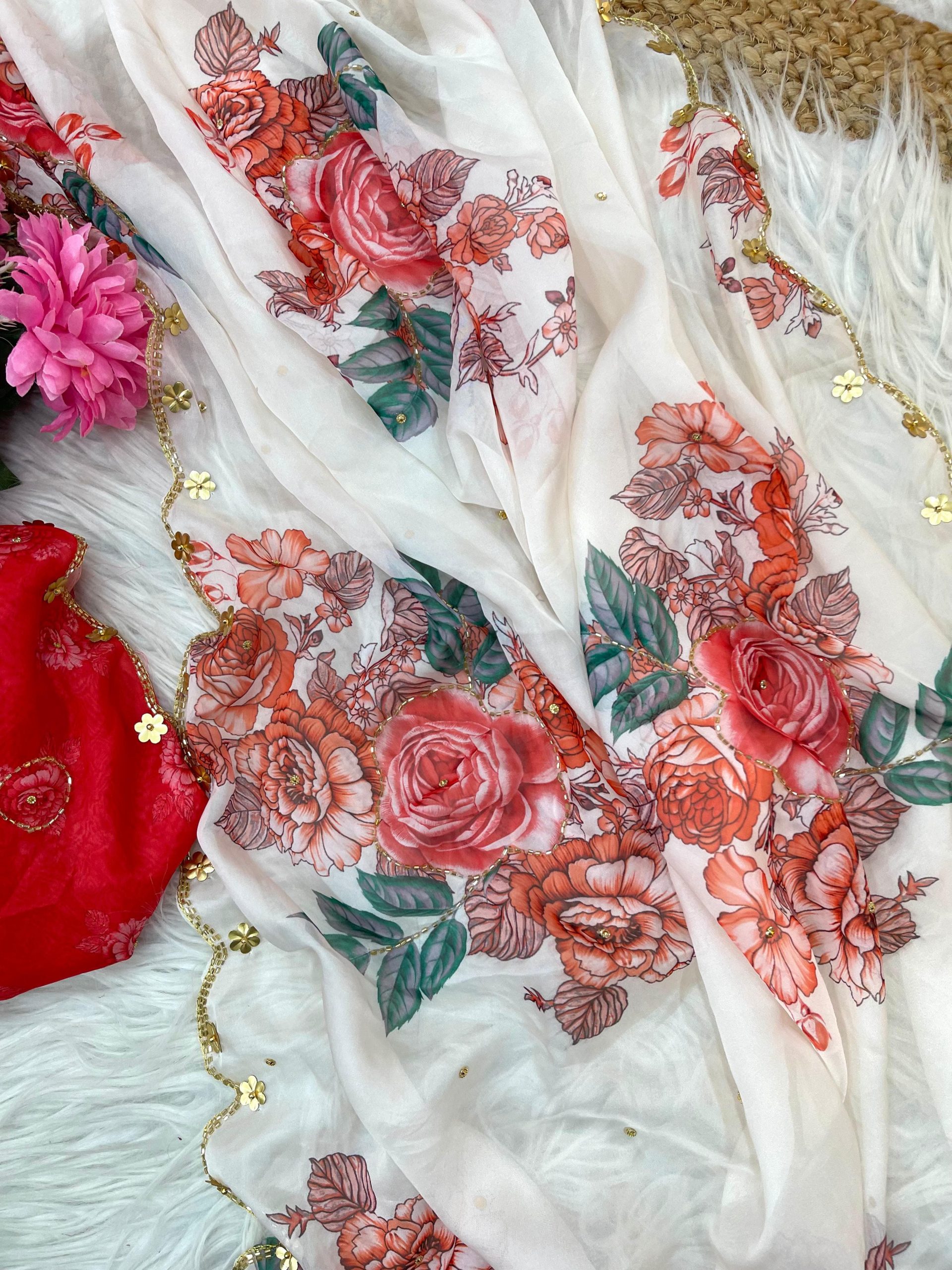 Trending Teby Silk With Digital Print Saree - Image 3