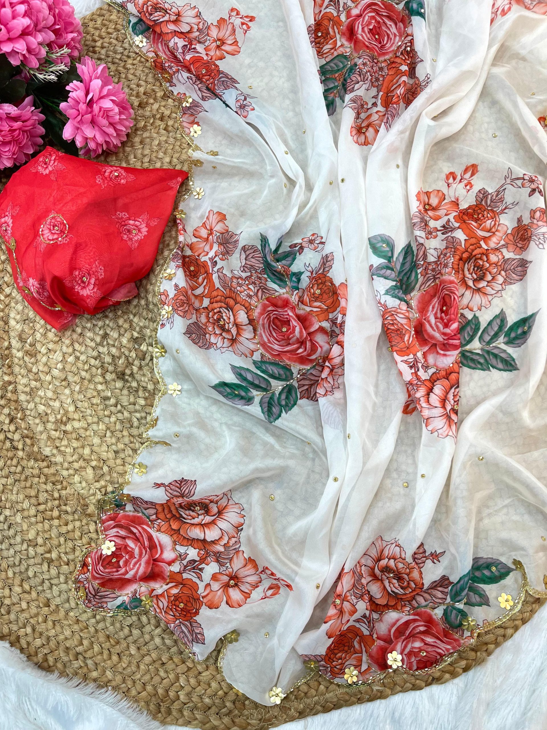 Trending Teby Silk With Digital Print Saree - Image 10