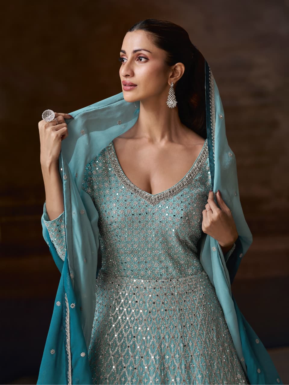 Amazing Color Real Georgette With Sequins Embroidery Salwar Suit - Image 7