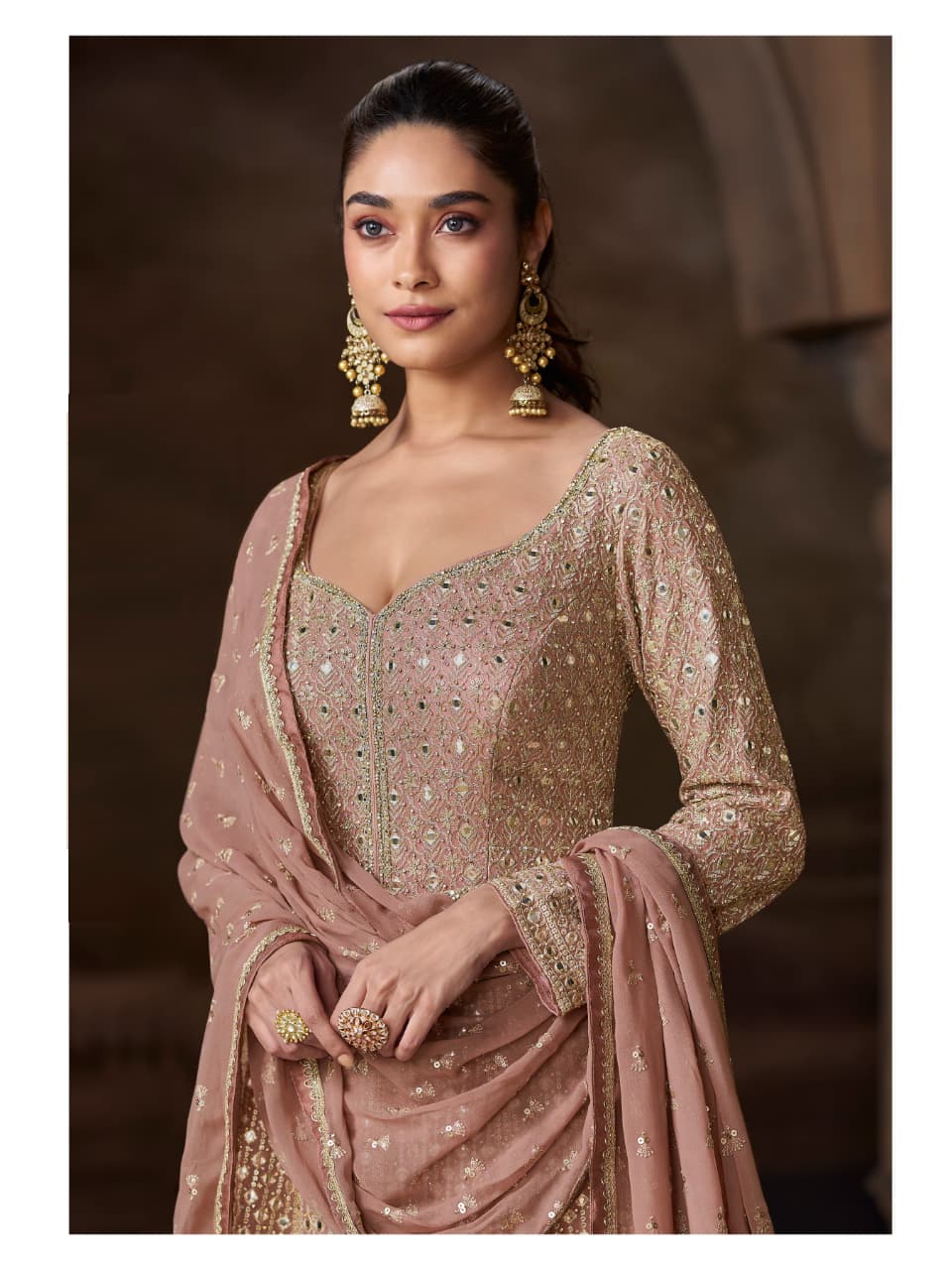 Amazing Color Real Georgette With Sequins Embroidery Salwar Suit - Image 9