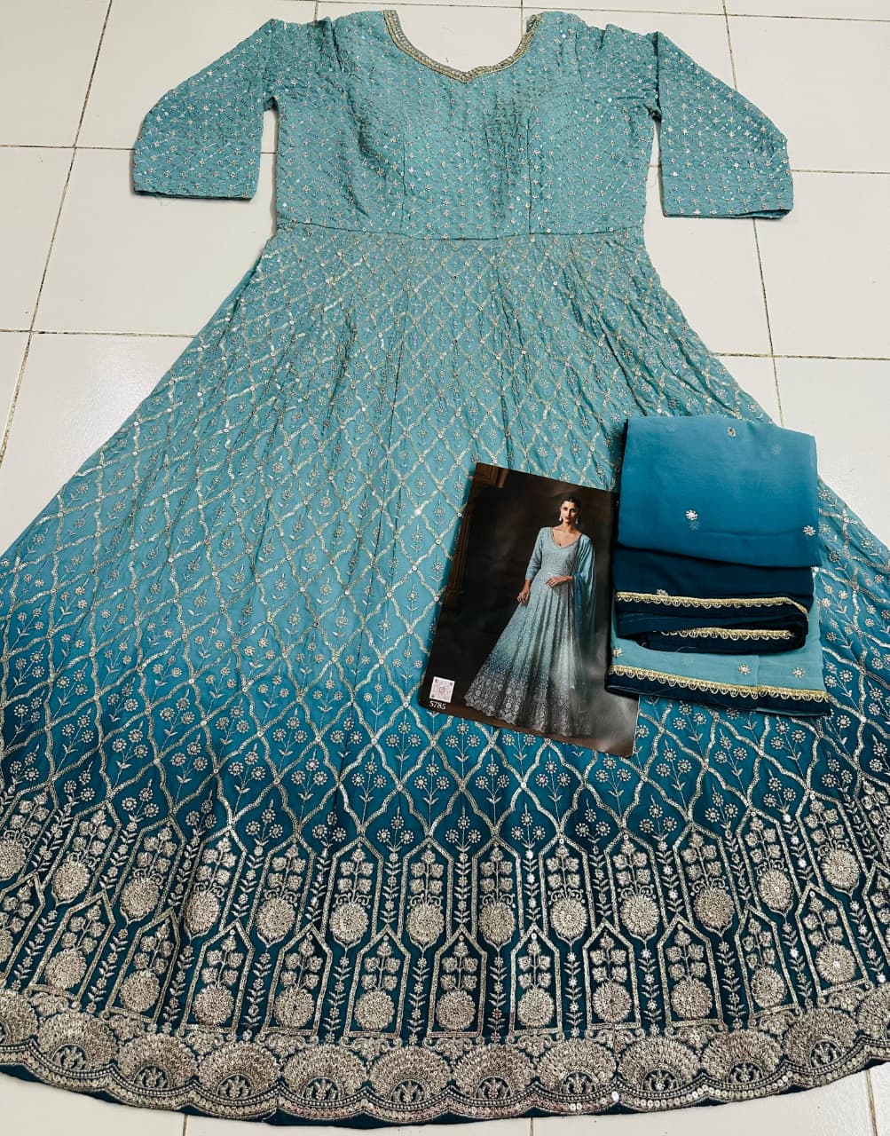 Amazing Color Real Georgette With Sequins Embroidery Salwar Suit - Image 12