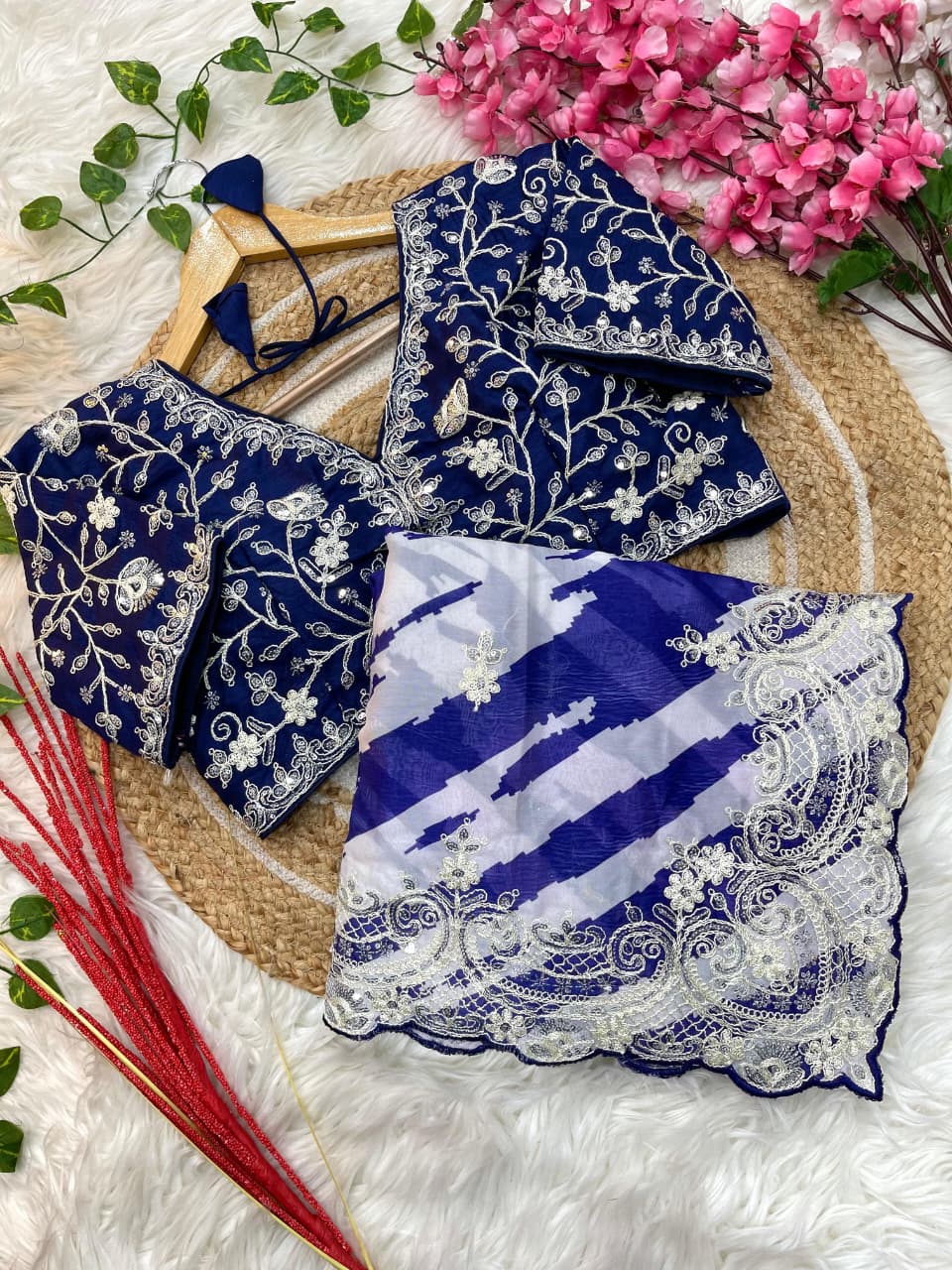 Exclusive Rangoli Silk With Lehariya Digital Prints And Embroidery Saree - Image 18