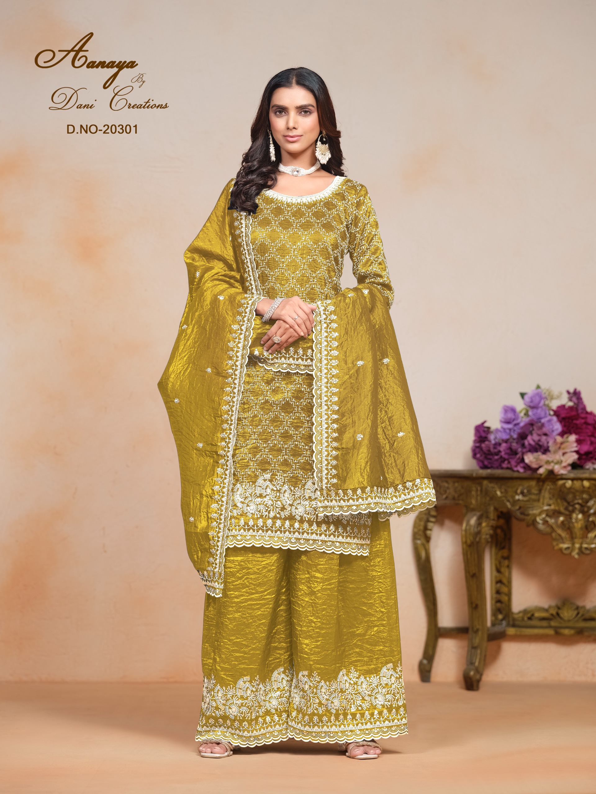 Fashionable Soft Organza With Embroidery Salwar Suit - Image 2