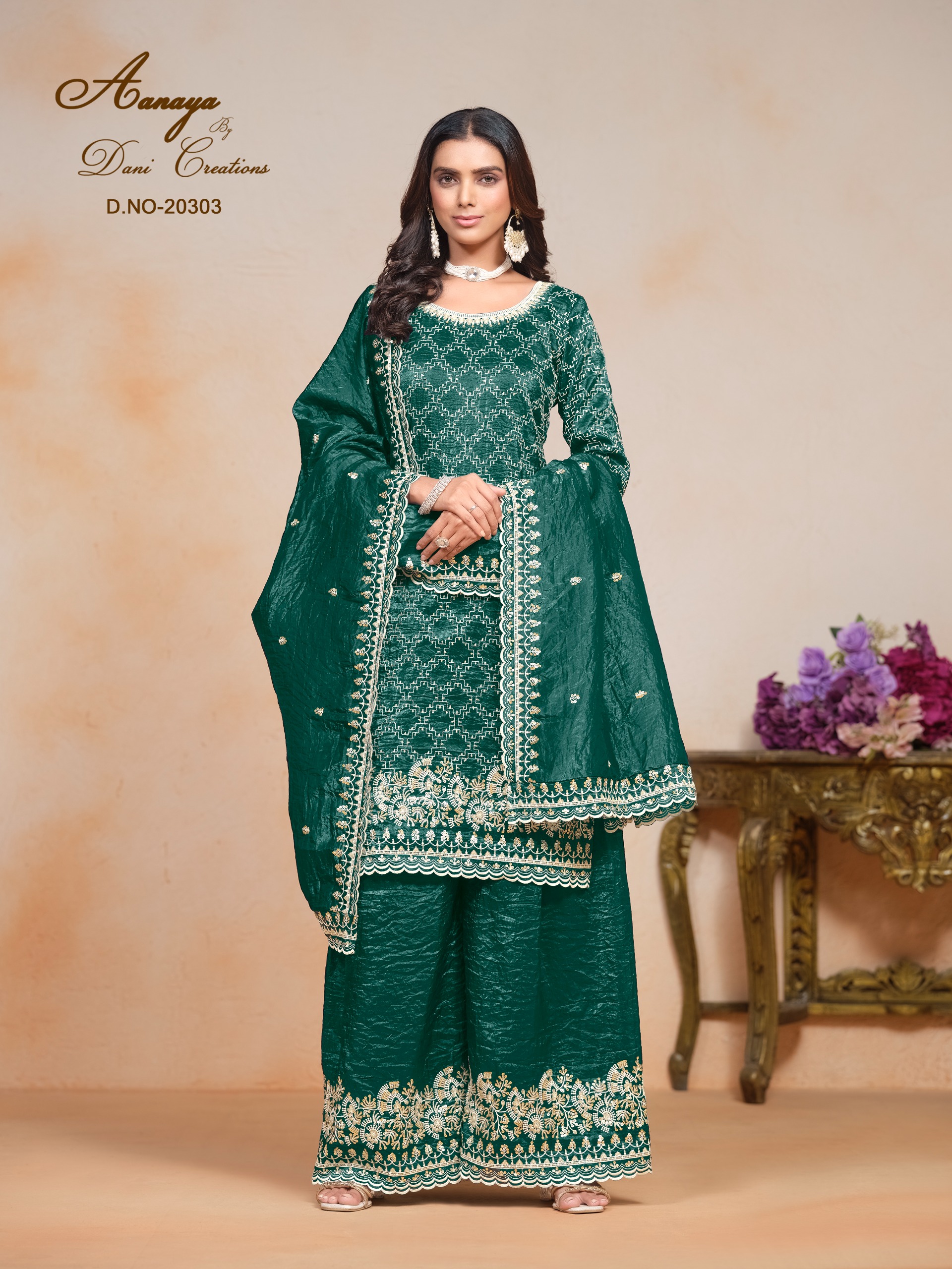 Fashionable Soft Organza With Embroidery Salwar Suit - Image 3