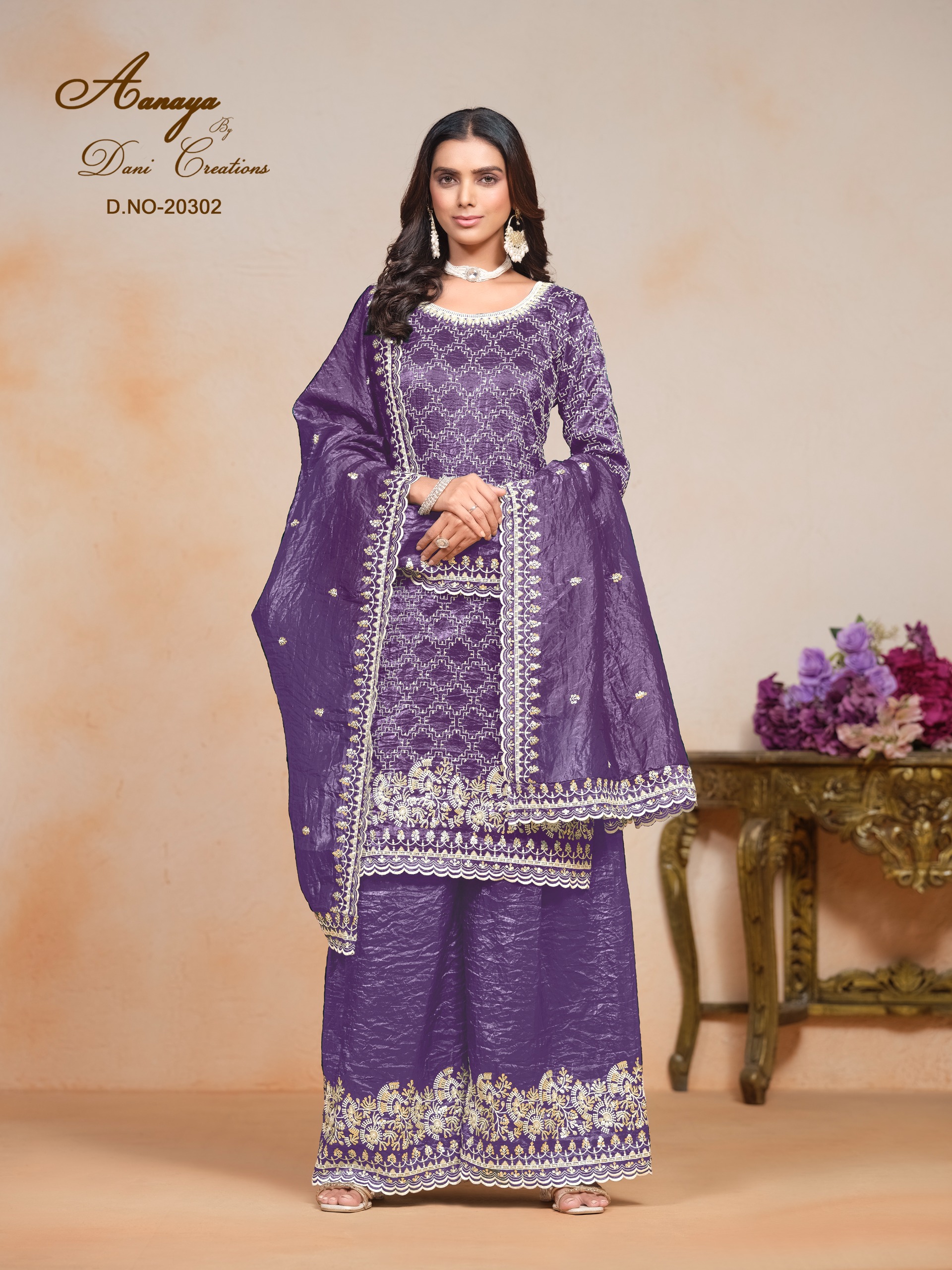 Fashionable Soft Organza With Embroidery Salwar Suit - Image 4